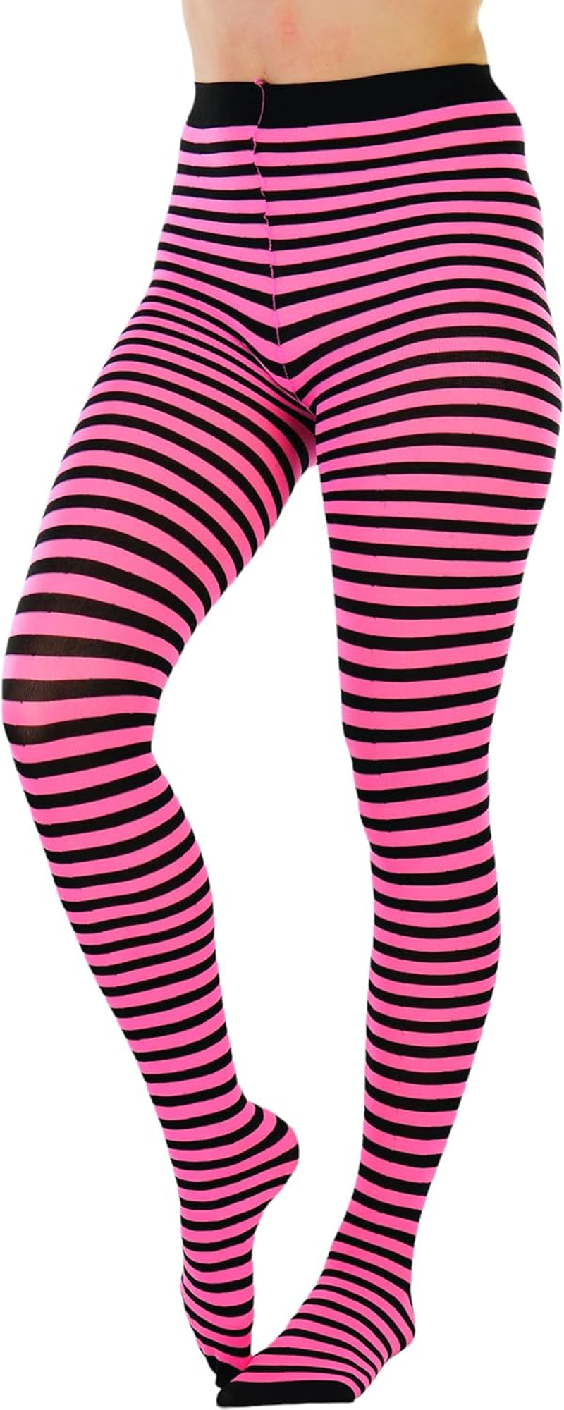 Women’S Opaque Hosiery Thin Striped Thigh High Long Stocking