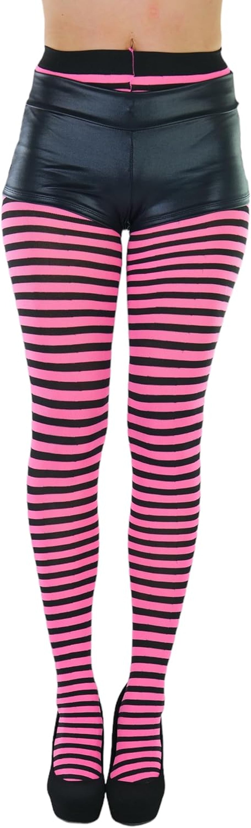 Women’S Opaque Hosiery Thin Striped Thigh High Long Stocking