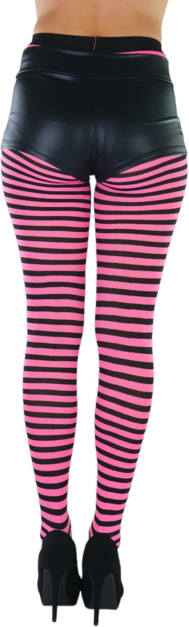 Women’S Opaque Hosiery Thin Striped Thigh High Long Stocking
