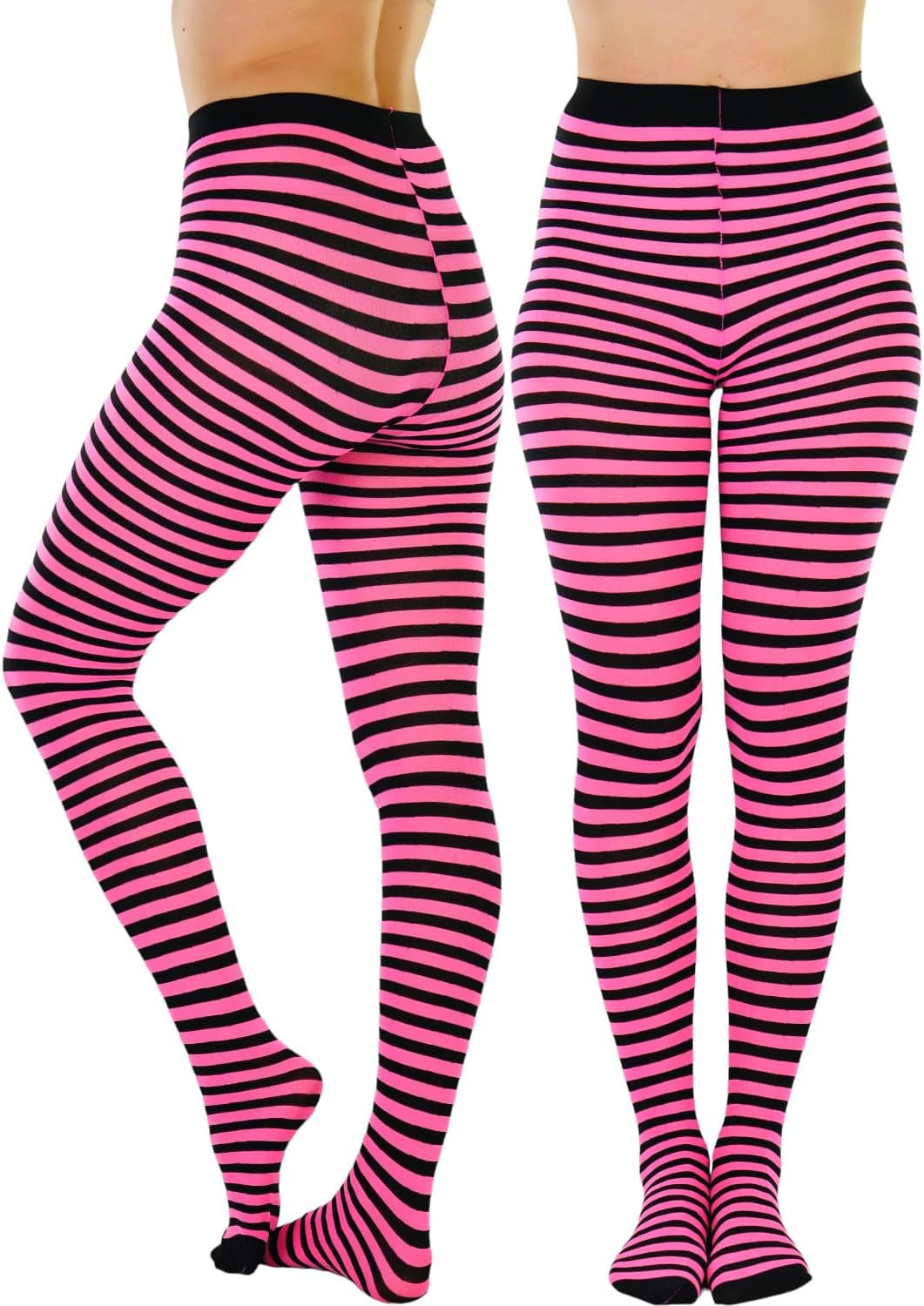 Women’S Opaque Hosiery Thin Striped Thigh High Long Stocking