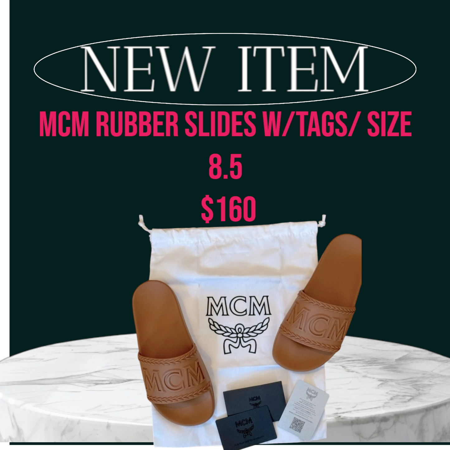 MCM Rubber Slides  W/Tags