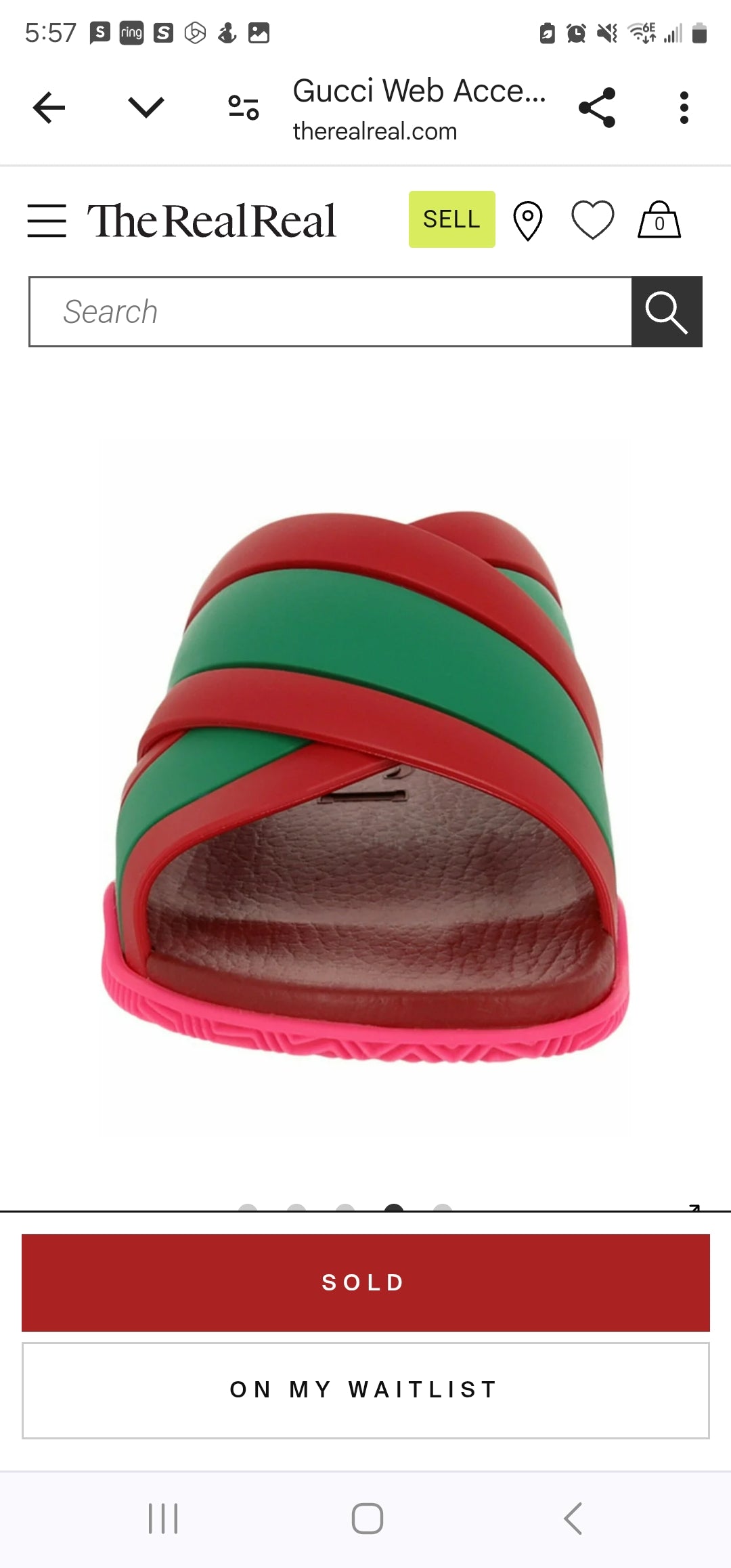 Gucci Web Accent Rubber Sandals w/ Tags