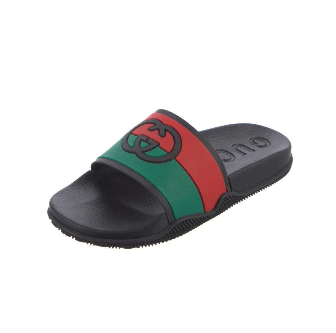Gucci Rubber Colorblock Pattern Slides