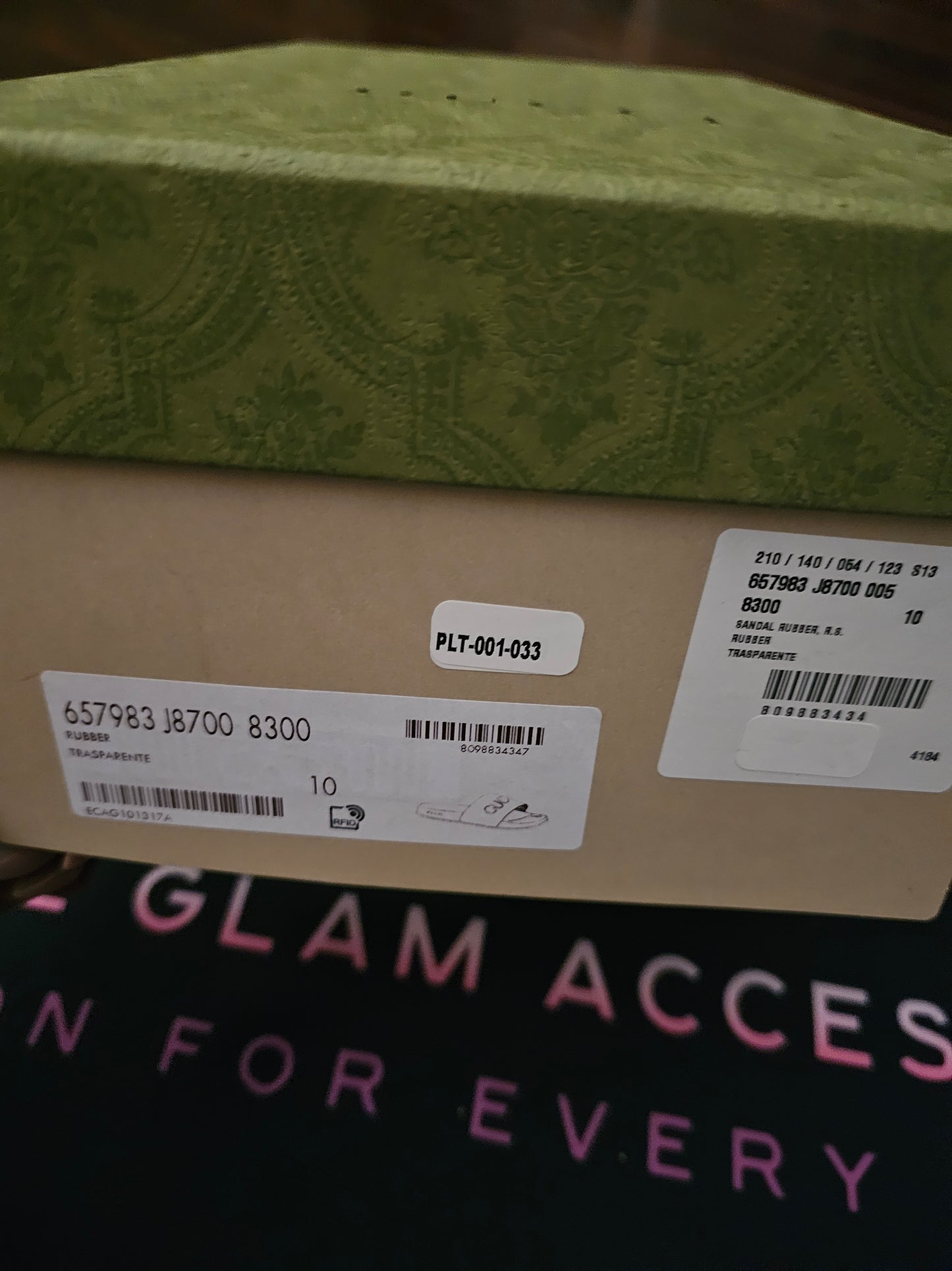 Gucci Clear Rubber Slides w/ Tags